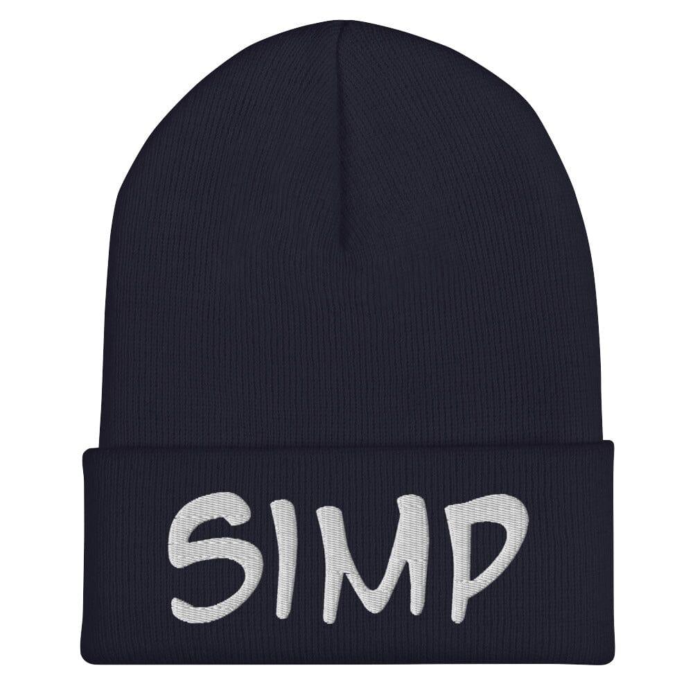 "SIMP" Cuffed Beanie Sage Graphics Navy