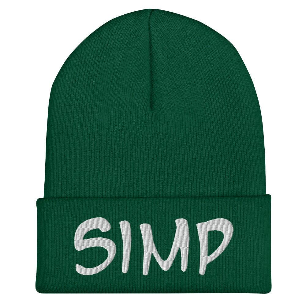 "SIMP" Cuffed Beanie Sage Graphics Spruce