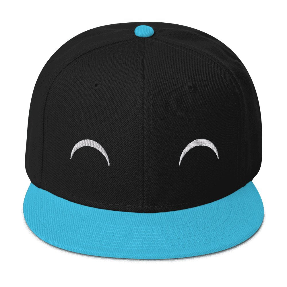 "Delighted" Snapback Hat Sage Graphics Aqua blue / Black / Black