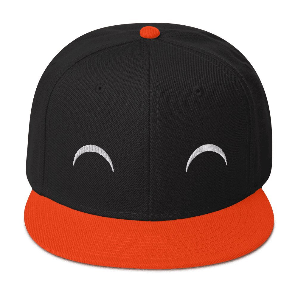 "Delighted" Snapback Hat Sage Graphics Orange / Black / Black