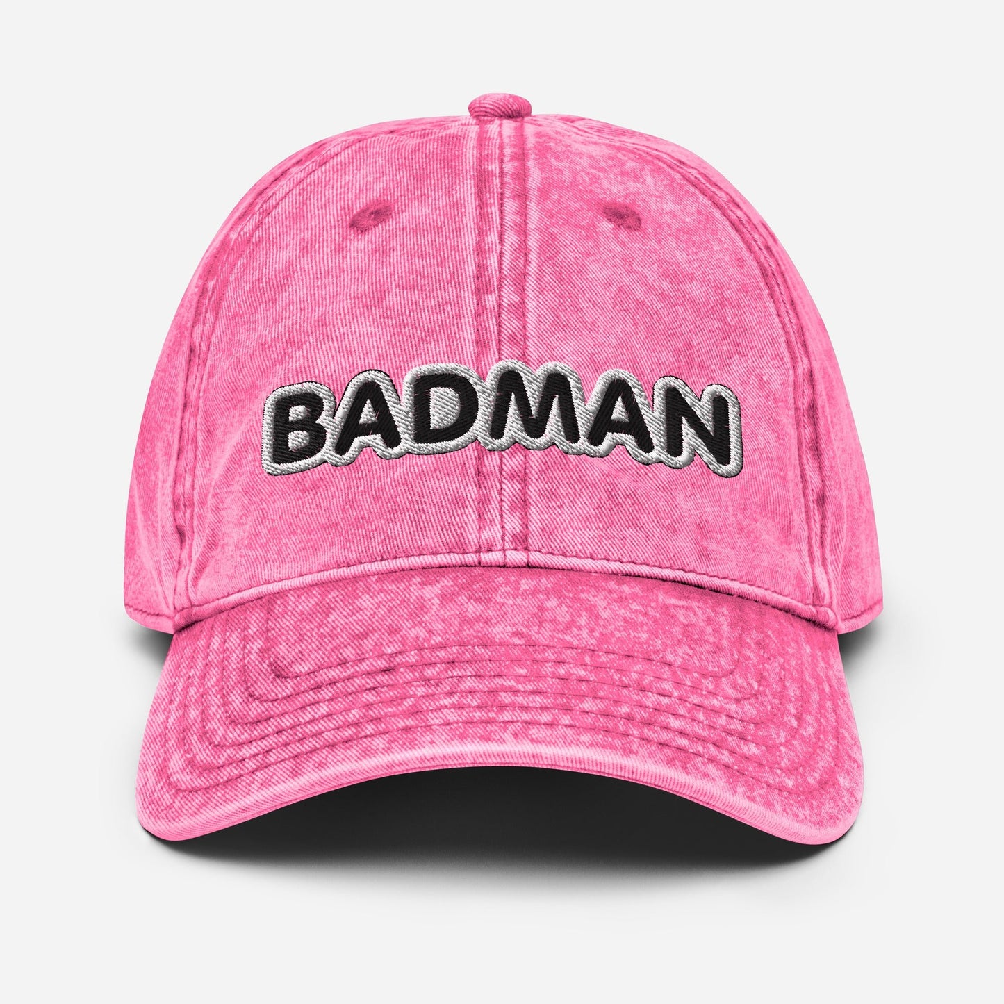 "Badman" Embroidered Vintage Cotton Twill Cap