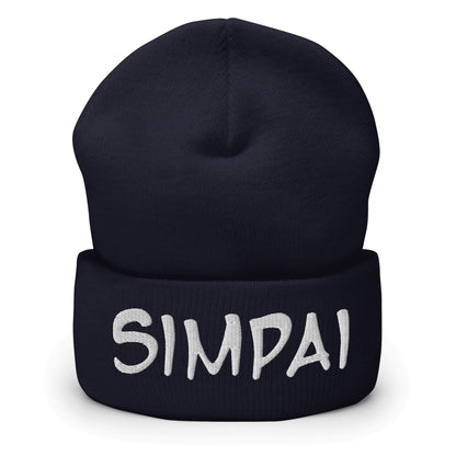 "Simpai" Cuffed Beanie Sage Graphics Navy 