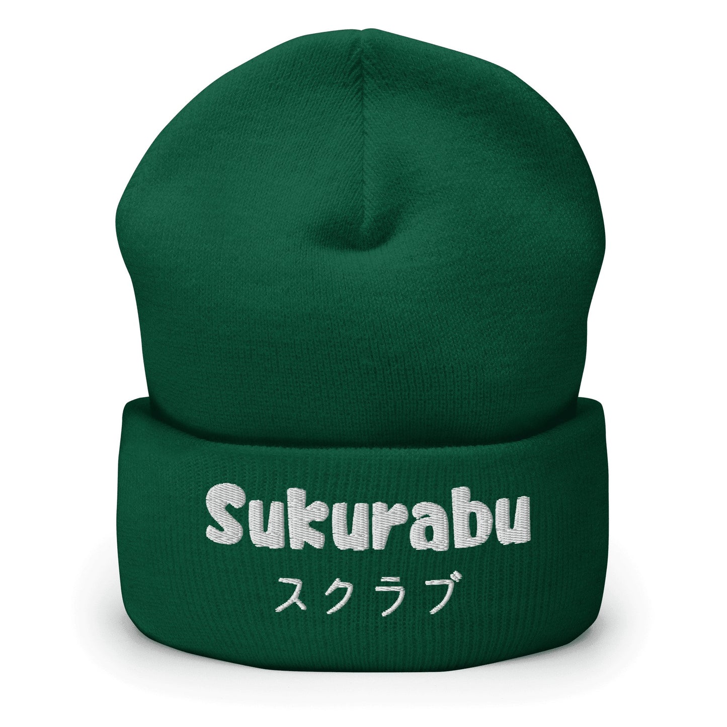 "Sukurabu" (Scrub) Cuffed Beanie Sage Graphics Spruce 