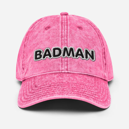 "Badman" Embroidered Vintage Cotton Twill Cap
